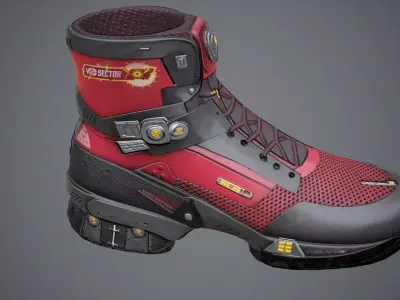 Sci-Fi Sneakers p02 Low-poly 3D model