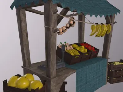 Stylised Shop Low-poly 3D model