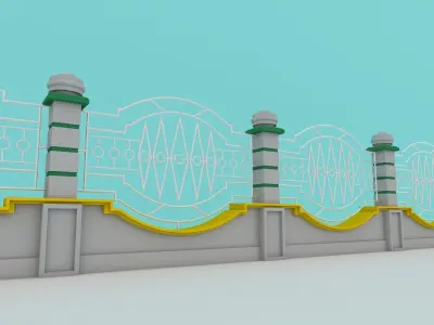 fence architectural Low-poly 3D model