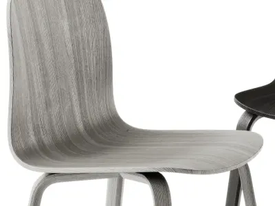 Visu Chair Wood Base by Muuto 3D model