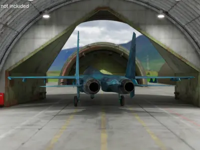 Abandoned Hardened Shelter Aircraft with Fighter Jet 