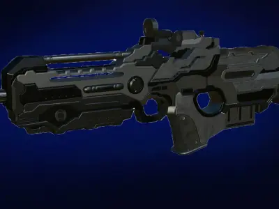 sci fi gun for game and vfx 3D model