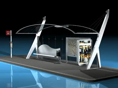 Bus stop 3 3D model