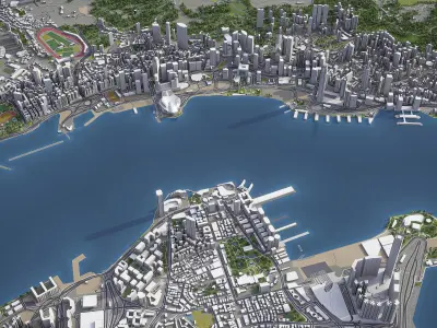 Hong Kong - Shenzhen 3D Model Pack