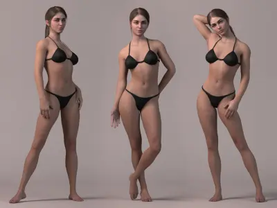 Female Base Model Rig Low-poly 3D model