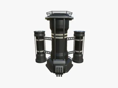 SciFi Facility A07 Black - Sci Fi Exterior Design Low-poly 3D model
