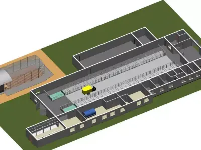 Dairy farm and poultry farm 3D model