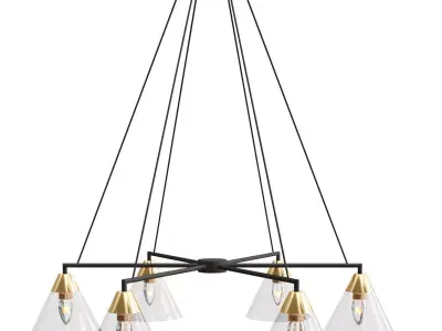 Claremont Flared Glass Round Chandelier 3D model