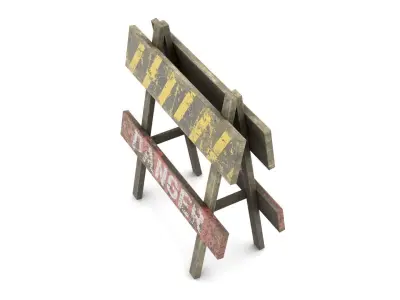 Road Sign Danger Low-poly 3D model