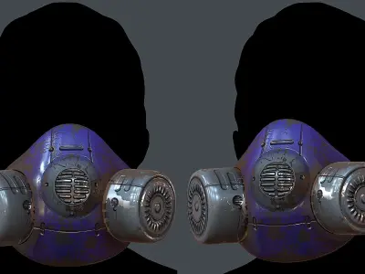 Gas mask helmet 3d model scifi Low-poly  Low-poly 3D model 483