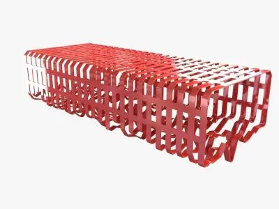 Interferences metal bench by TF URBAN 3D model