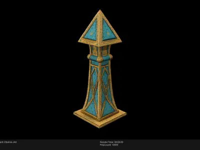 Low Poly Stylized Ancient Obelisk Low-poly 3D model
