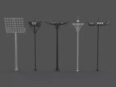  Stadium Light pole 3D model
