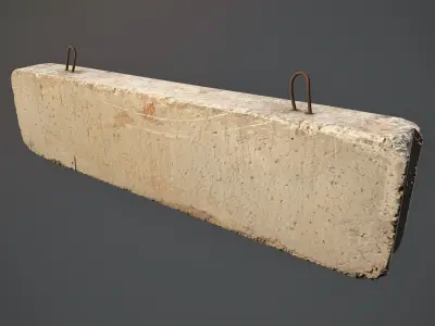 Concrete Roadblock Barrier Low-poly 3D model