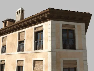 Old spanish house Low-poly 3D model