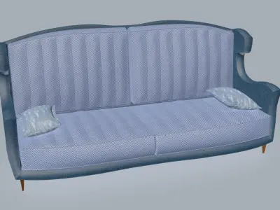 Nordic Wingback Sofa 3D model