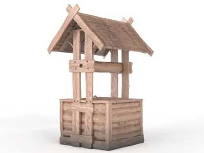 Old Wooden Well Low-poly 3D model