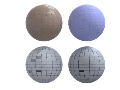 Beige cracked tiles 3D model