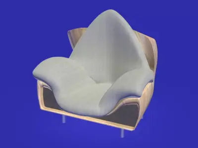 Modern smooth armchair 3D model