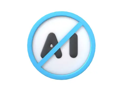 Prohibited AI Symbol V1 003 Low-poly 3D model