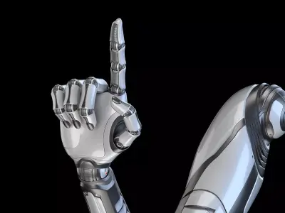 Sci - Fi Robot Woman Arm - Rigged 3D model