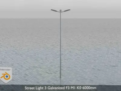 Street Light 3 Galvanized F3 M1 K0 6000mm Low-poly 3D model