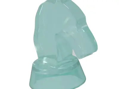 Transparent Chess Horse Piece 3D model