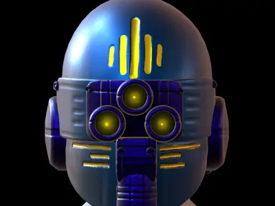 Gas mask helmet 3d model scifi Low-poly  Low-poly 3D model 377