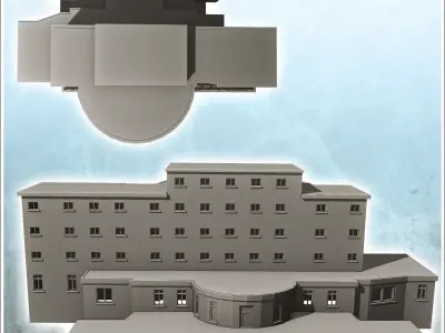 Hotel Campo Imperatore Gran Sasso Italy escape of Mussolini - Wo 3D print model