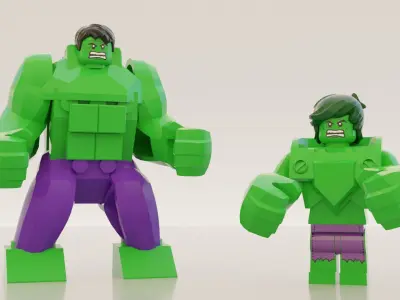 Lego Hulk mini pack 3D model