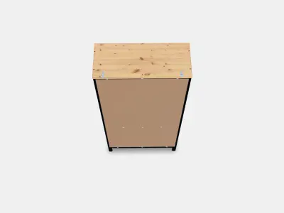 HEMNES Glass door cabinet with 3 drawers Low-poly 3D model