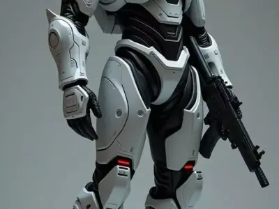 Futuristic Sci-Fi Robot Soldier 3D model