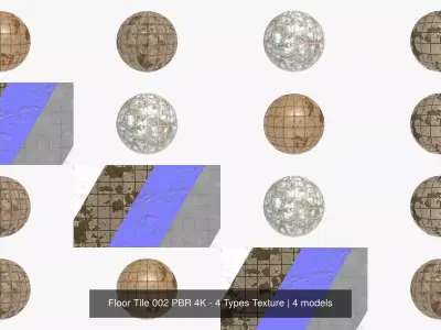 Floor Tile 002 PBR 4K - 4 Types Texture Texture