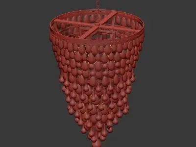 Clarissa Glass Drop Pendant 3D model