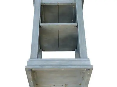 Antique Washed Heather Gray Cosgrave Floor Shelf  3D model