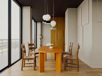       villa interior scenes 3D model