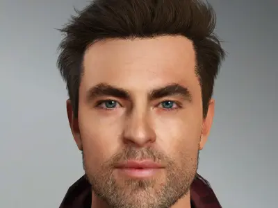 Chris Pine Character Low-poly 3D model