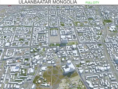 Ulaanbaatar Mongolia 50km Low-poly 3D model
