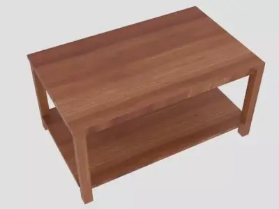 Wooden coffee table Low-poly 3D model
