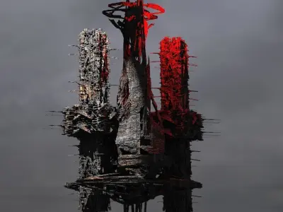 Dark Seid terraformed Towers 3D model