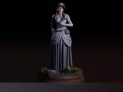 Western Character Kate - Wild West Cowboy Cowgirl Woman Girl Low-poly 3D model