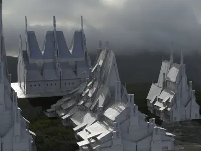 Village horror themed Kit bash  3D model