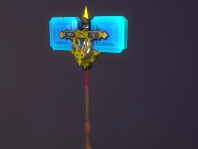 Stylized War Axe Gameready 3D model