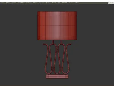 Brass and Marble Table Lamp Liang and Eimil Harp Low-poly 3D model