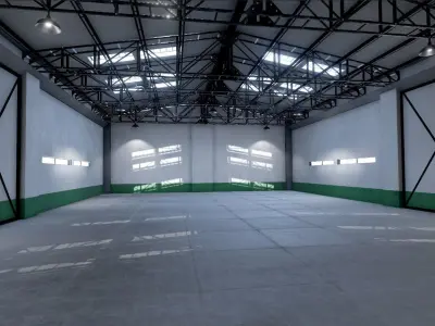 Warehouse interior unity Low-poly 3D model
