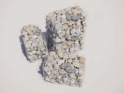 GABION STONE WALL 3D model