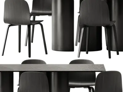 Eforma Plai Crystal Table and Muuto Visu Chair 3D model