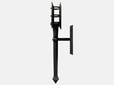 Medieval Torch Low-poly 3D model 20