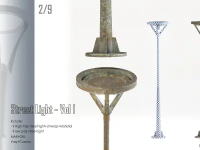 Street Light Set- Vol 01 Low-poly 3D model