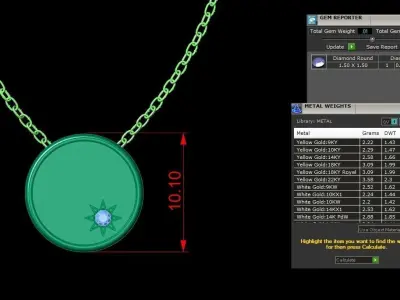 Diamond Jewelry Pendant 001 3D print model